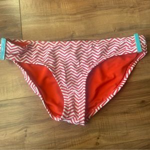 Xhilaration Red & white chevron bikini bottom